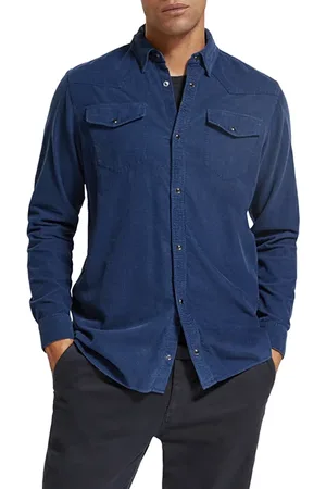Scotch&Soda Archive Fine Corduroy Western Shirt Denim Blue