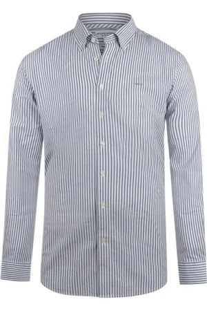 McGregor Sretch Oxford Shirt Big Stripe Navy