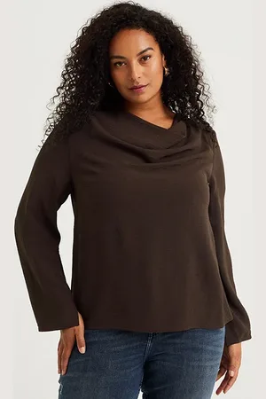 WE Fashion Blouse Dark Brown