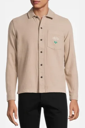 Lyle & Scott 1874 Brushed Cotton Overshirt Cobblestone