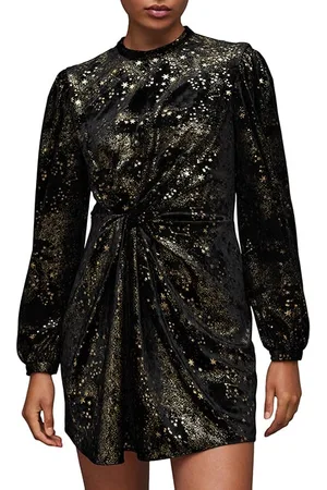 AllSaints Jemima Star Dress Black Gold