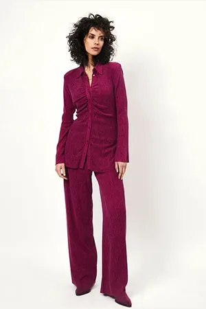 Dante 6 Hoys PlissÉ Wide Leg Pants Mulberry
