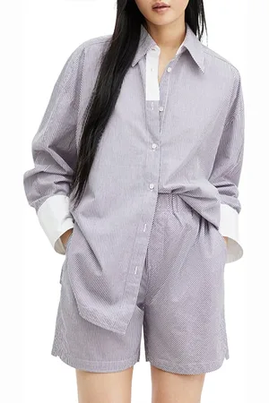 AllSaints Karina Stripe Shirt Blue/white