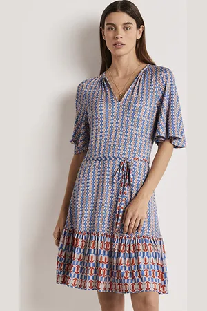 Boden Notch Neck Tiered Jersey Dress Mbl