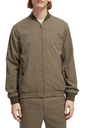 Scotch&Soda Yarn-dyed Bomber Jacket Taupe Check