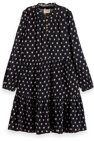 Scotch&Soda Allover Printed Ruffle Long-sleeved Dress Combo F