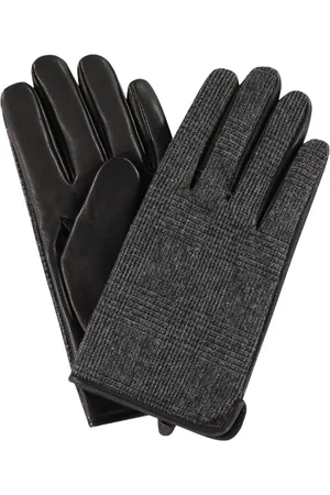 McGregor Leather Prince Of Wales Gloves Medium Grey