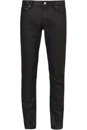 John Varvatos Slim Fit Garment Washed Jean With Zip Fl Black