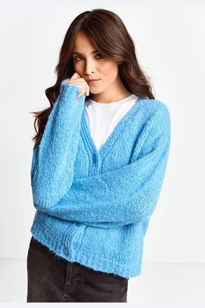 Rich & Royal V-neck Cardigan Sapphire Blue