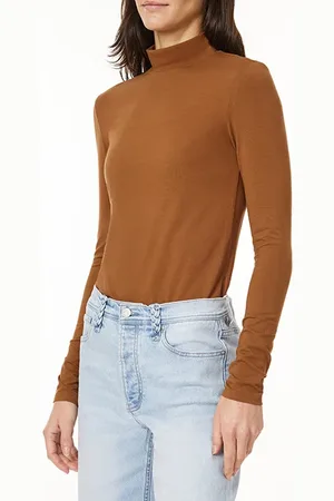 Scotch&Soda Long Sleeve Mock Neck Nuthatch