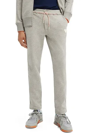 Scotch&Soda Sweatpant With Taped Details In Organic Cotton Grey Melange