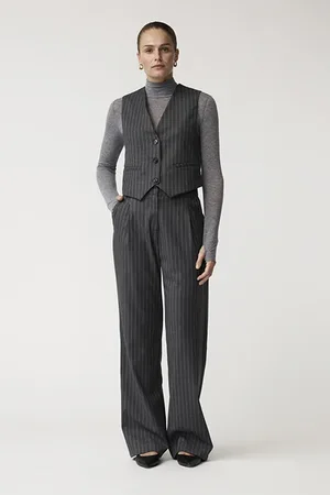 Alchemist Hazel Pinstripe Gilet Grey Melange