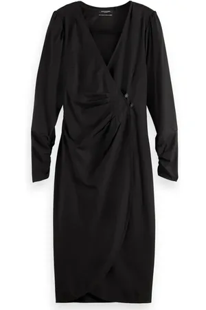 Scotch&Soda Draped Midi Dress Black
