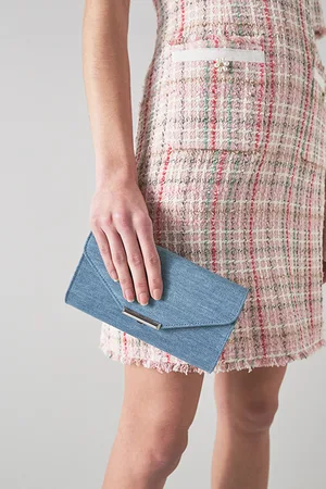 LK Bennett Lucy Clutch Bag Denim