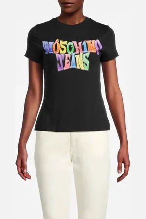 Moschino Colorful Logo Jersey T-shirt Black