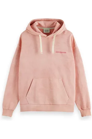 Scotch&Soda Plant-dyed Unisex Hoodie In Organic Cotton Flamingo