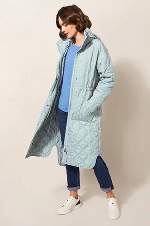 White Stuff Maddison Quilted Coat Mid Blue