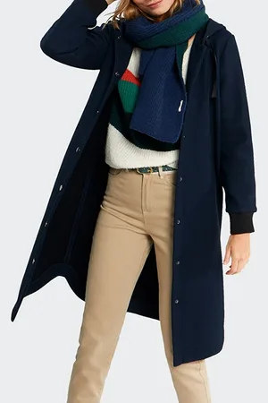 ICODE Navy Duffle Coat-style Long Coat