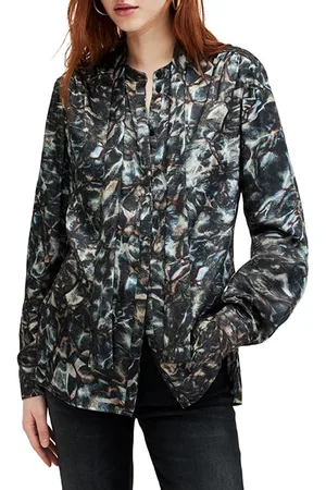 AllSaints Toni Caladesi Shirt Petrol Blue