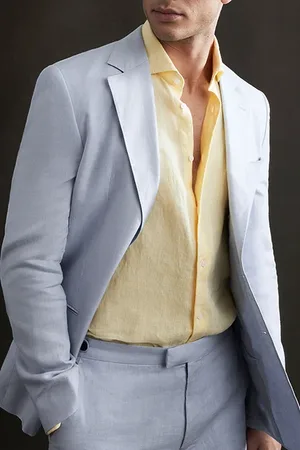 Reiss Kin-linen Blazer Blue