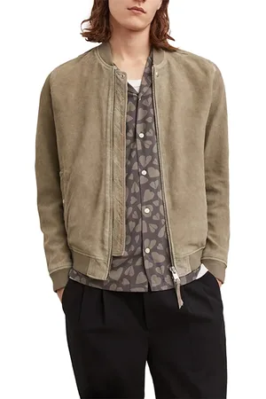 AllSaints Wano Bomber Pelt Brown
