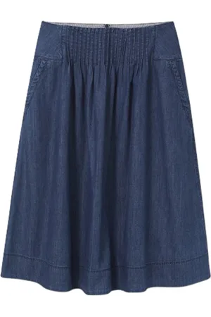 White Stuff Charlotte Denim Midi Skirt Mid Denim