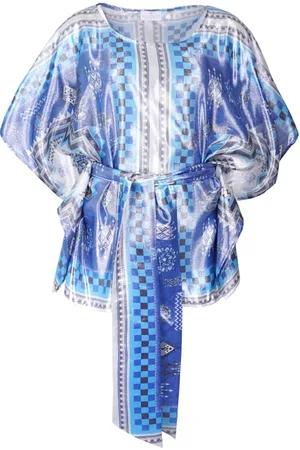 MUCHO GUSTO Silk Lurex Poncho San Remo