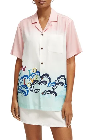 Scotch&Soda Born To Love - Short Sleeved Shirt Pink Gradiant