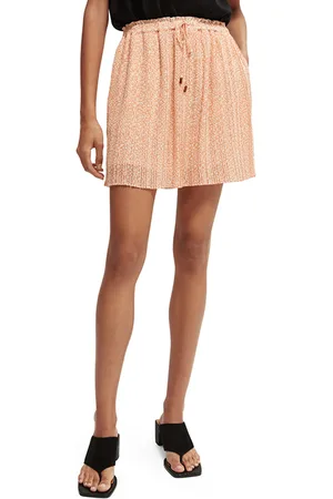 Scotch&Soda Printed Pleated Short Skirt With Elastic Waistband Combo D