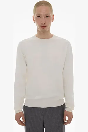 Helmut Lang Fine Gauge Crew Viscose, Thermoplastic Po Ivory