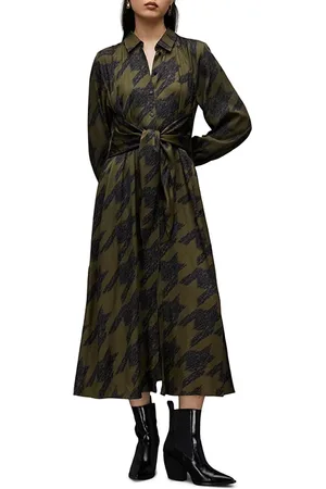 AllSaints Clanetta Toni Dress Khaki Green