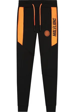 Malelions Junior Sport Coach Trackpants Black/neon Orange