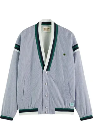 Scotch&Soda Poplin Tennis Cardigan White/blue Stripe