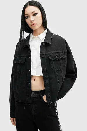 AllSaints Piper Stud Shacket Black