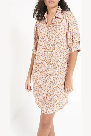 ICODE Shirt Dress With Summer Flower I.code Black