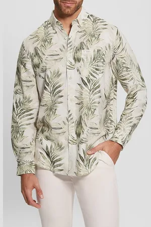 Guess GUESS Ls Collins Aop Shirt Military Foliage