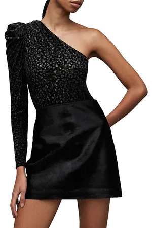 AllSaints Daphne Animal Bodysu Black Shimmer