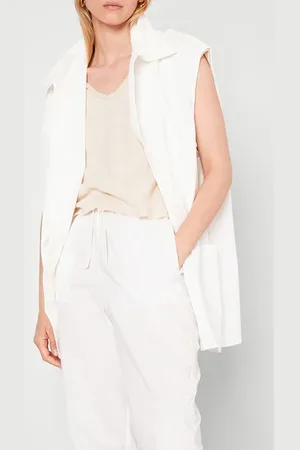 American Vintage Sleeveless Jacket With Shirt Collar Blanc