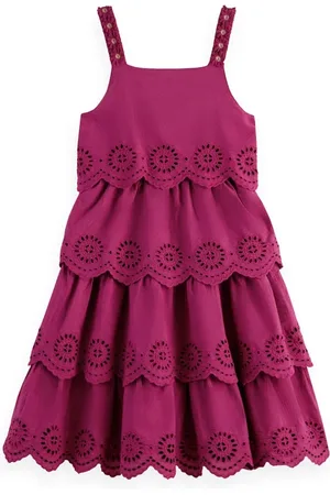 Scotch&Soda Layered Broderie Anglaise Midi Dress Dahlia