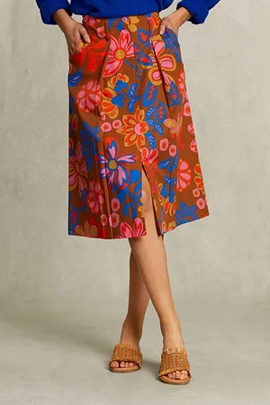 River Woods Multi Floral Midi Skirt Multi