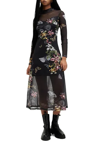AllSaints Hanna Sanibel Dress Black