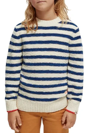 Scotch&Soda Boys Yarn-dyed Stripe Pullover Blue Stripe