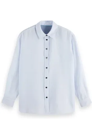 Scotch&Soda Oversized Linen Fit Shirt Shirt Blue