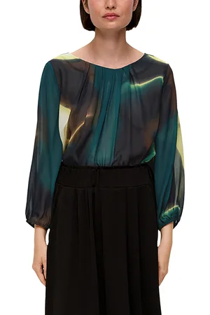 QS by s.Oliver Blouses Grey/black