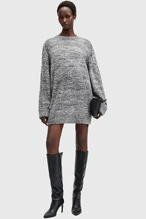AllSaints Dazzle Jumper Dress Gunmetal Grey