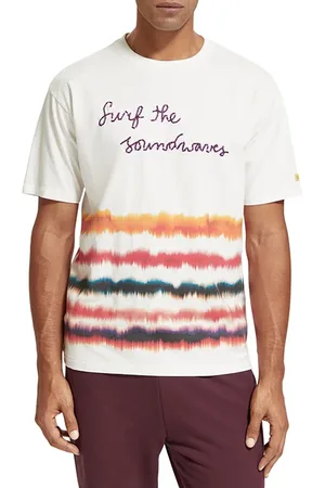 Scotch&Soda Relaxed-fit Surf Artwork T-shirt In Organic Cotton Off White