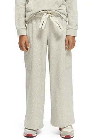 Scotch&Soda Girls Side Pockets Wide-leg Sweatpants Grey Melange