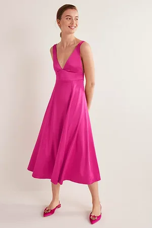 Boden Fit And Flare Midi Party Dress Pnk