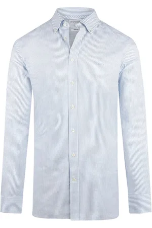 McGregor Stretch Oxford Shirt Small Stripe Light Blue
