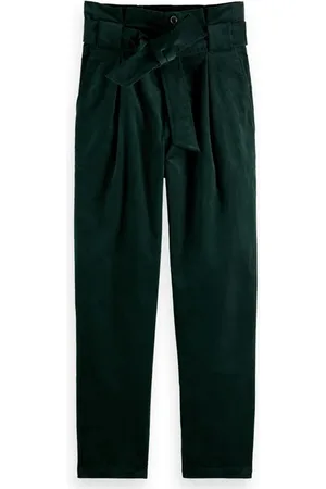 Scotch&Soda Daisy - High Rise Straight Leg Paperbag Trousers Blue Spruce